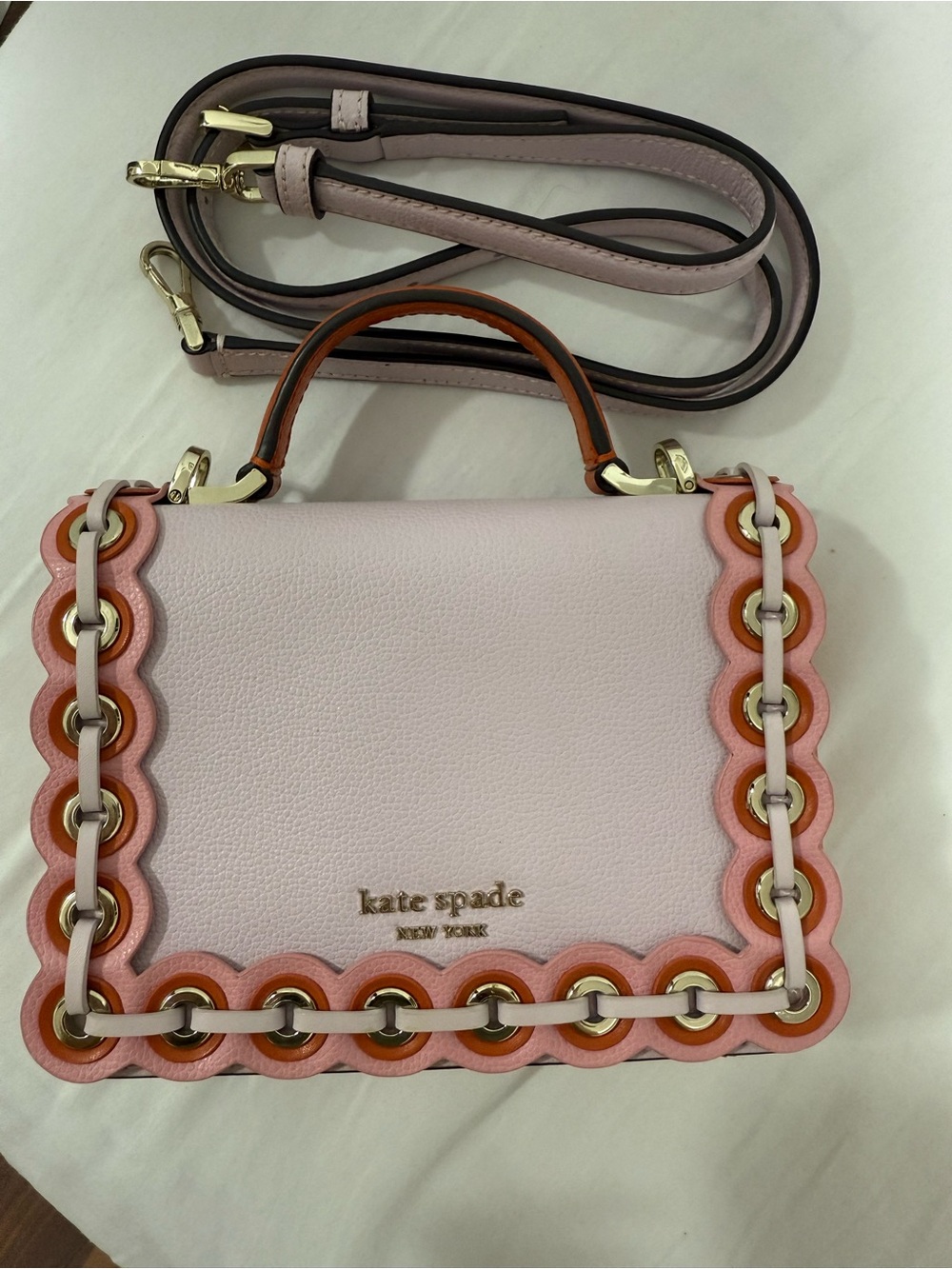 kate spade Two-Tone Pink and Lilac Leather Crossbody Bag